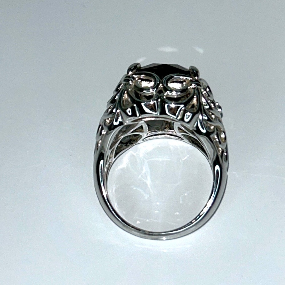 NWOT Sterling Silver Smoky Quartz Designer Free Form Ring Modern - Picture 5 of 9